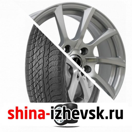 Колесо в сборе Viatti Bosco зима (V-526) 205/70 R15 T 96 + X-Race AF14 6xR15 4×98 ET35 DIA58.6 Серебристый полностью полированный в Ижевске